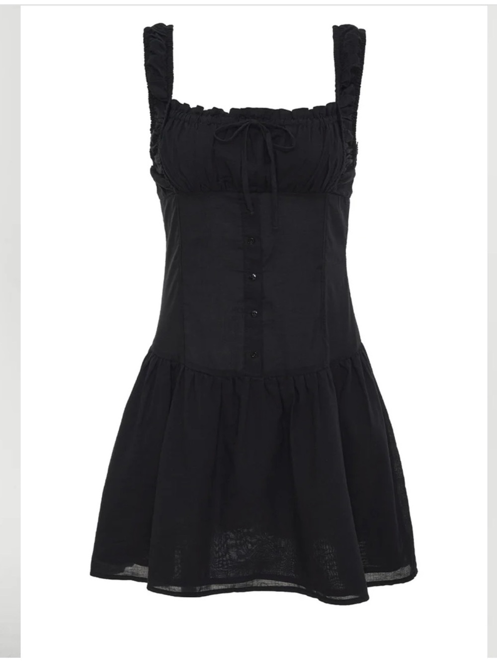 Frankie’s Bikinis Christa Ruffle Mini Dress size Medium in Black